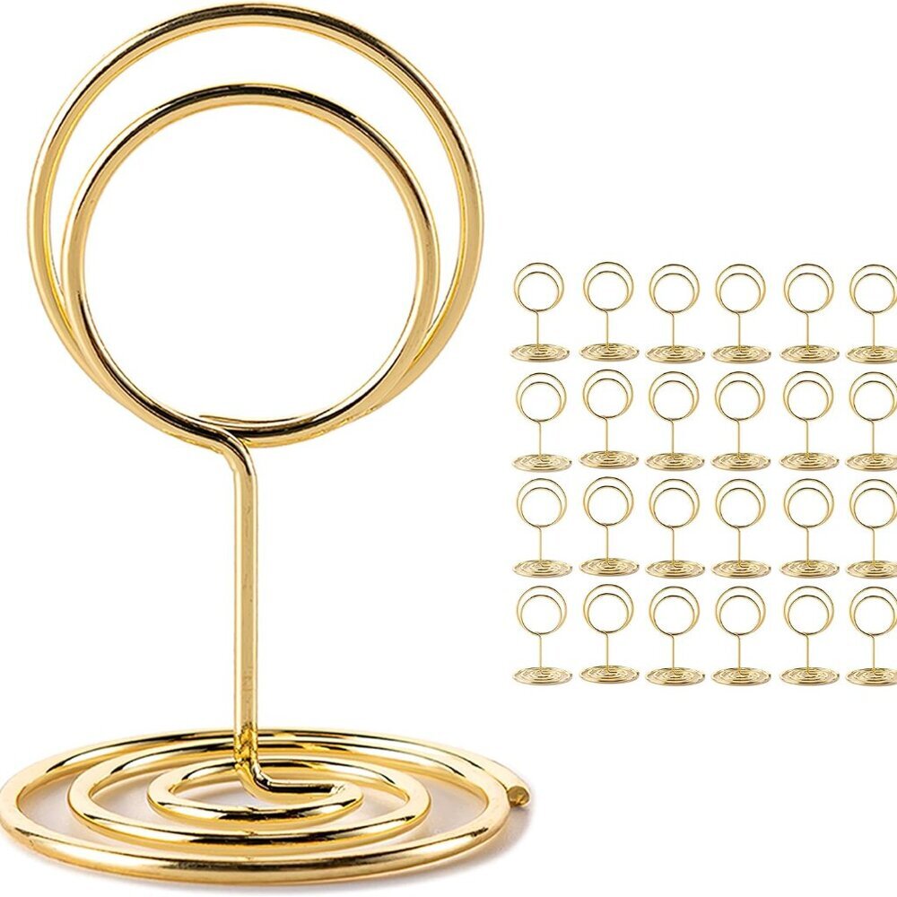 26Pcs Table Number Holders, Place Card Holders, Wire Picture Holders, Small Tabl